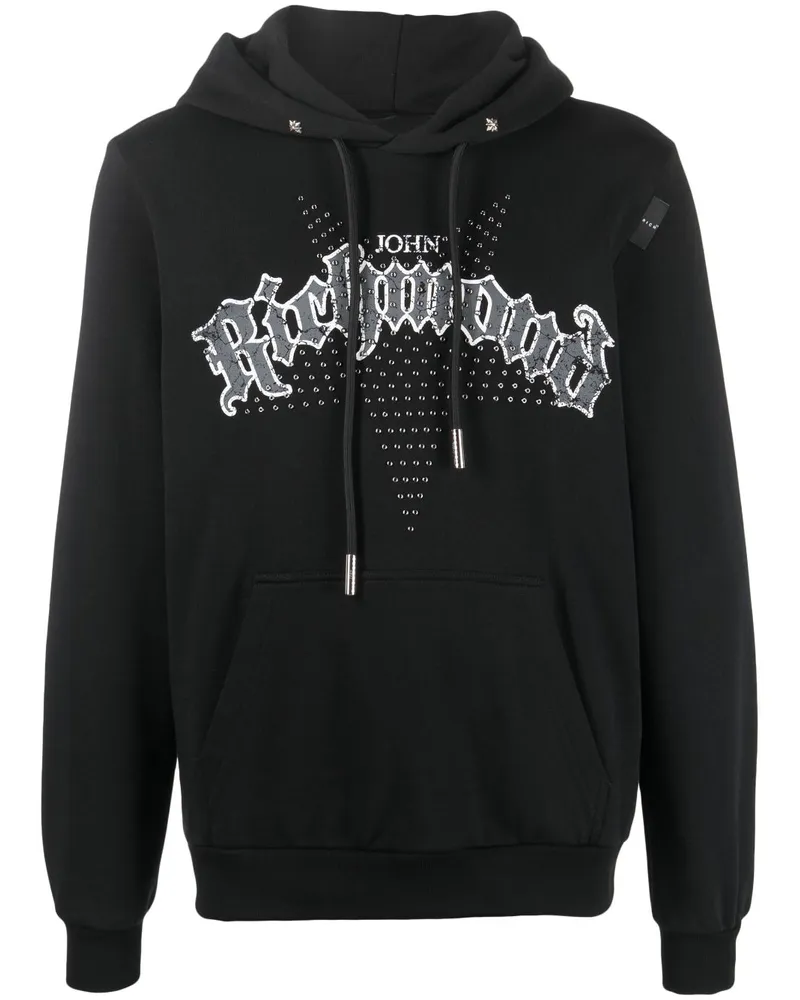 John Richmond Haider Hoodie mit Logo-Print Schwarz