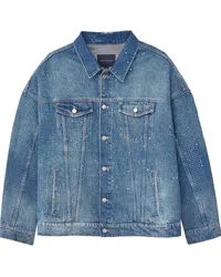 Marc Jacobs crystal-embellished denim trucker jacket Blau