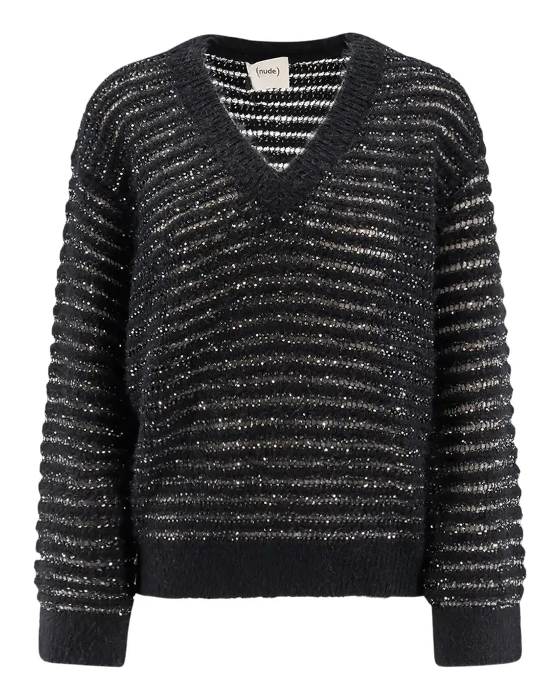 NUDE sequined jumper - Schwarz Schwarz