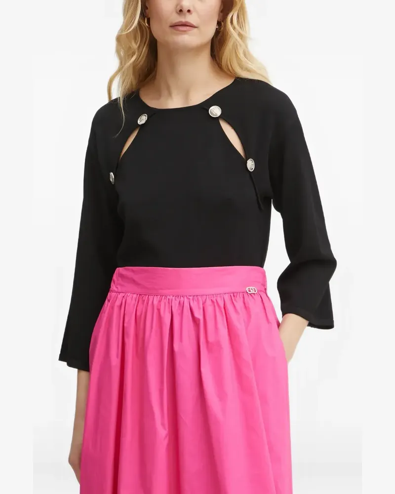 MARCIANO Los Angeles button-cutout top - Schwarz Schwarz