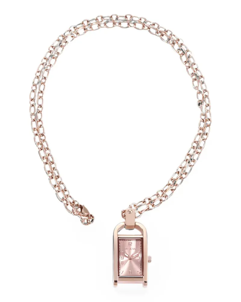 Invicta rectangular-frame 17.5mm necklace watch - Rosa Rosa