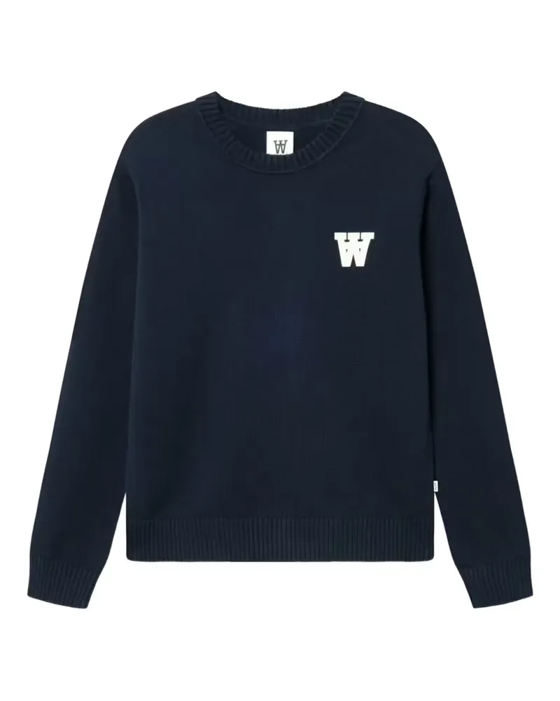 Wood Wood Tay Pullover mit Logo - Blau Blau