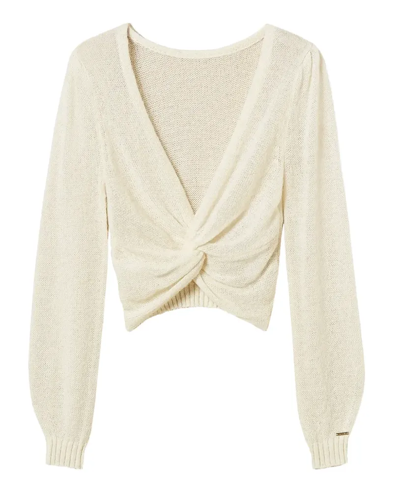 Twin-Set dual-use knit shrug with criss-cross - Nude Nude