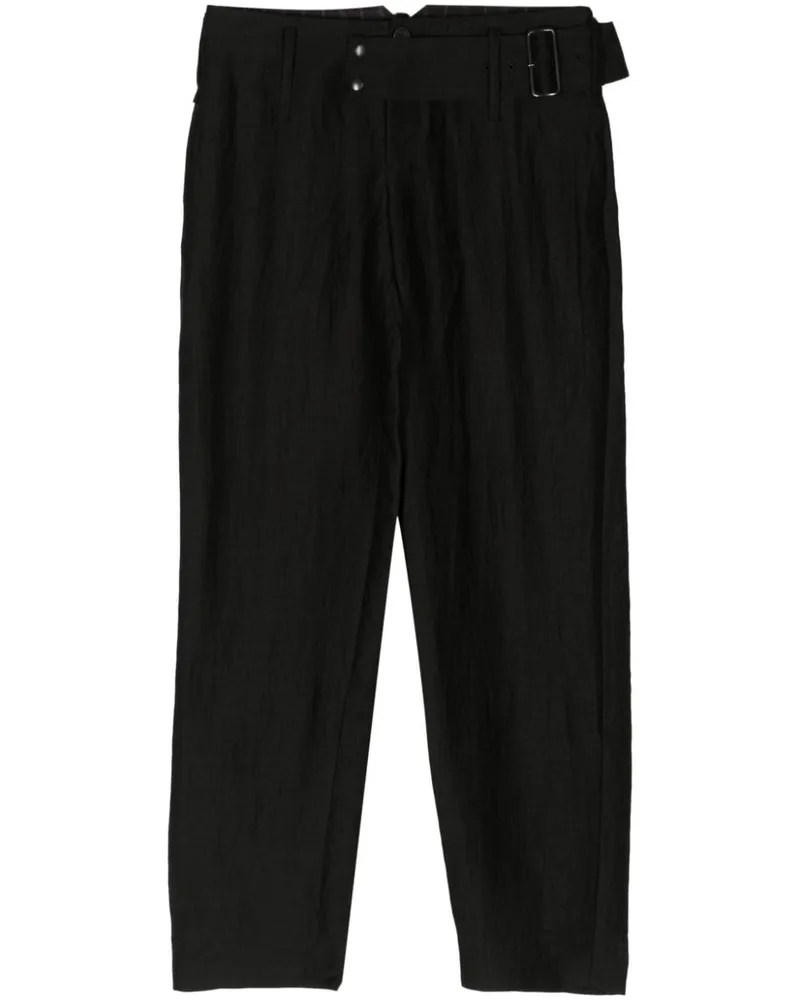 Yohji Yamamoto Straight-Leg-Hose Schwarz