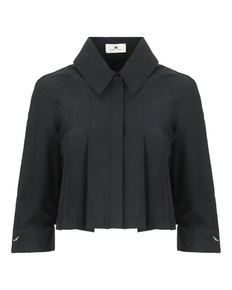 Elisabetta Franchi pleated cropped shirt - Schwarz Schwarz