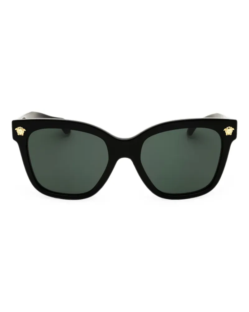 Versace Eckige Sonnenbrille mit Medusa - Schwarz Schwarz