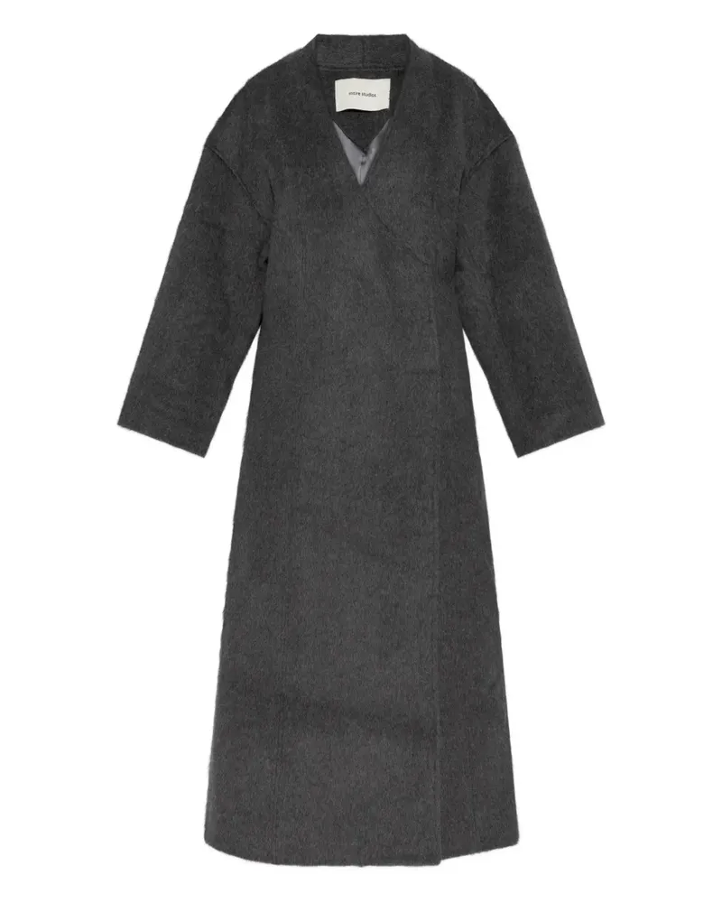 Entire Studios V-neck wool coat - Grau Grau