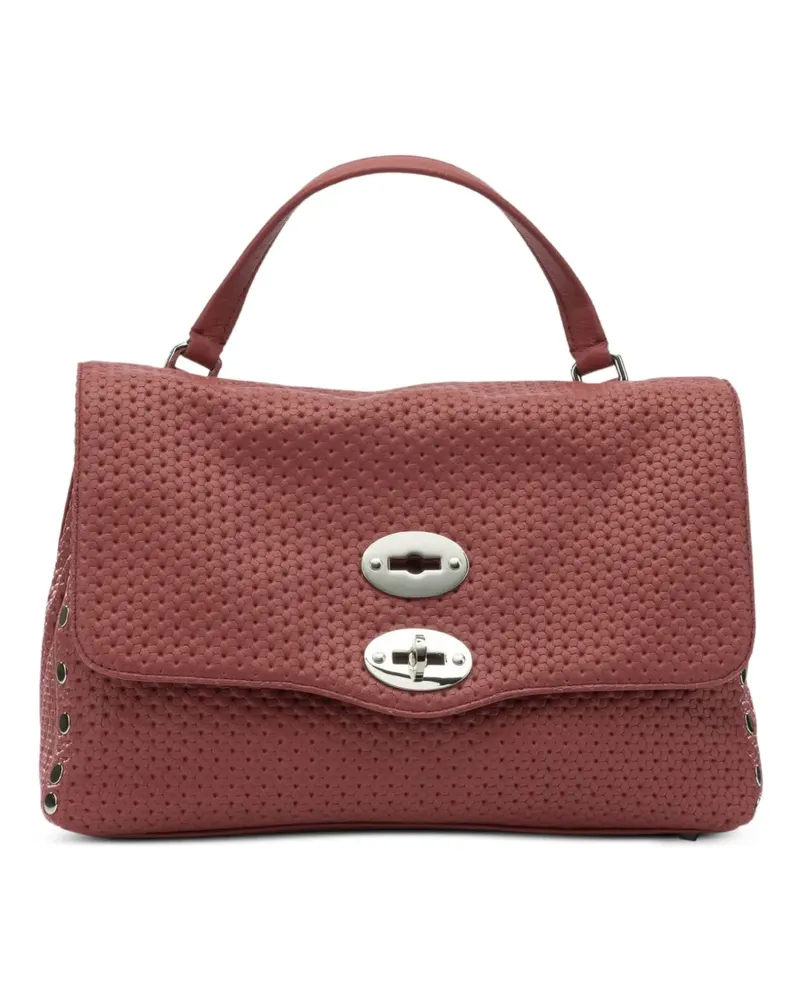 Zanellato Perforierter Postina® Tote Bag mit Nieten - Rot Rot