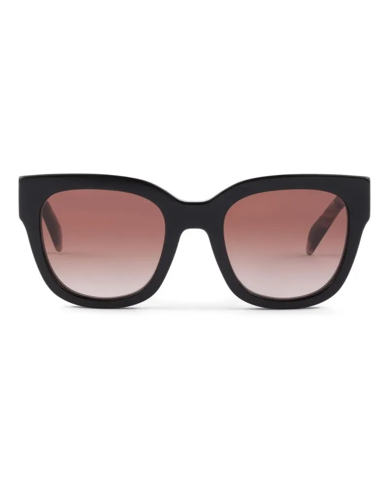 Prada Cat-Eye-Sonnenbrille mit Logo - Schwarz Schwarz