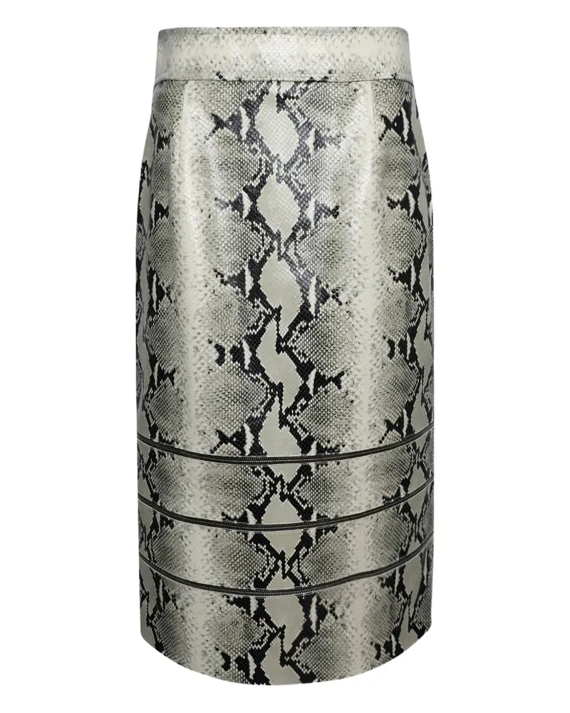 KHAITE Isla leather midi skirt - Nude Nude