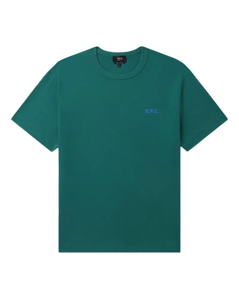 A.P.C. T-Shirt mit Logo-Stickerei - Grün Grün