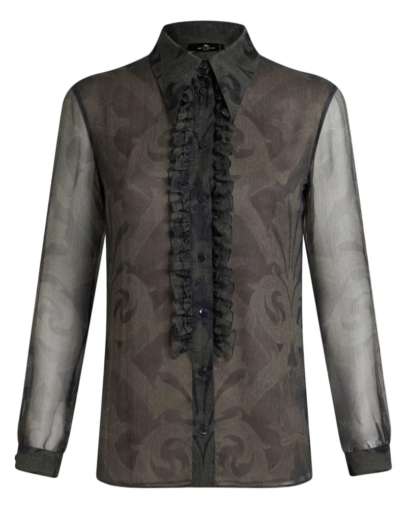Etro Hemd mit Raffungen - Grau Grau