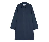 Popeline-Mantel mit Brusttasche - Blau