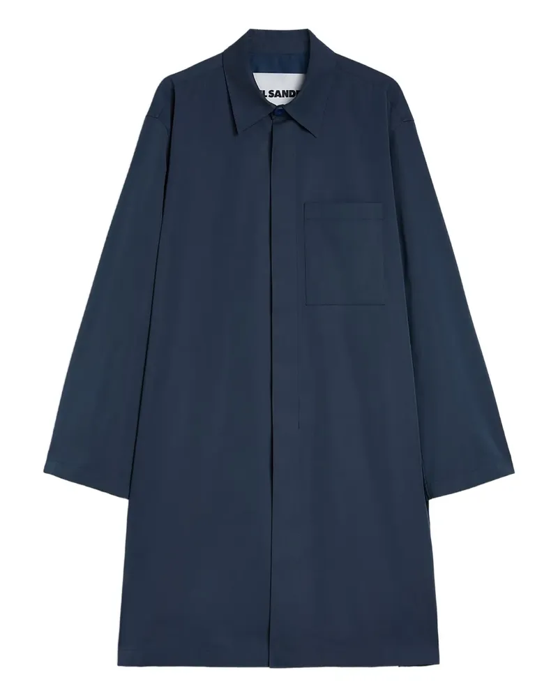 Jil Sander Popeline-Mantel mit Brusttasche - Blau Blau