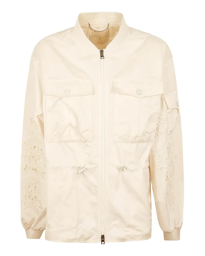 Ermanno Scervino lace-detail drawstring jacket - Nude Nude