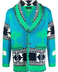 Alanui Icon Cardigan mit Jacquardmuster Blau