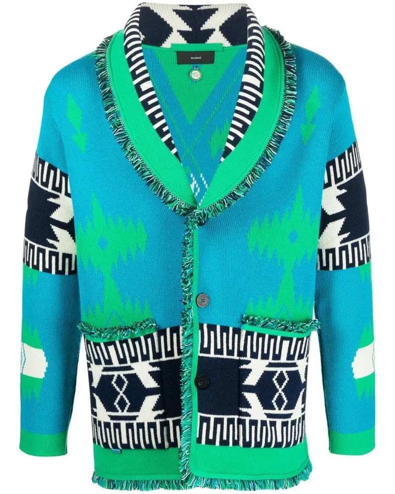 Alanui Icon Cardigan mit Jacquardmuster - Blau Blau