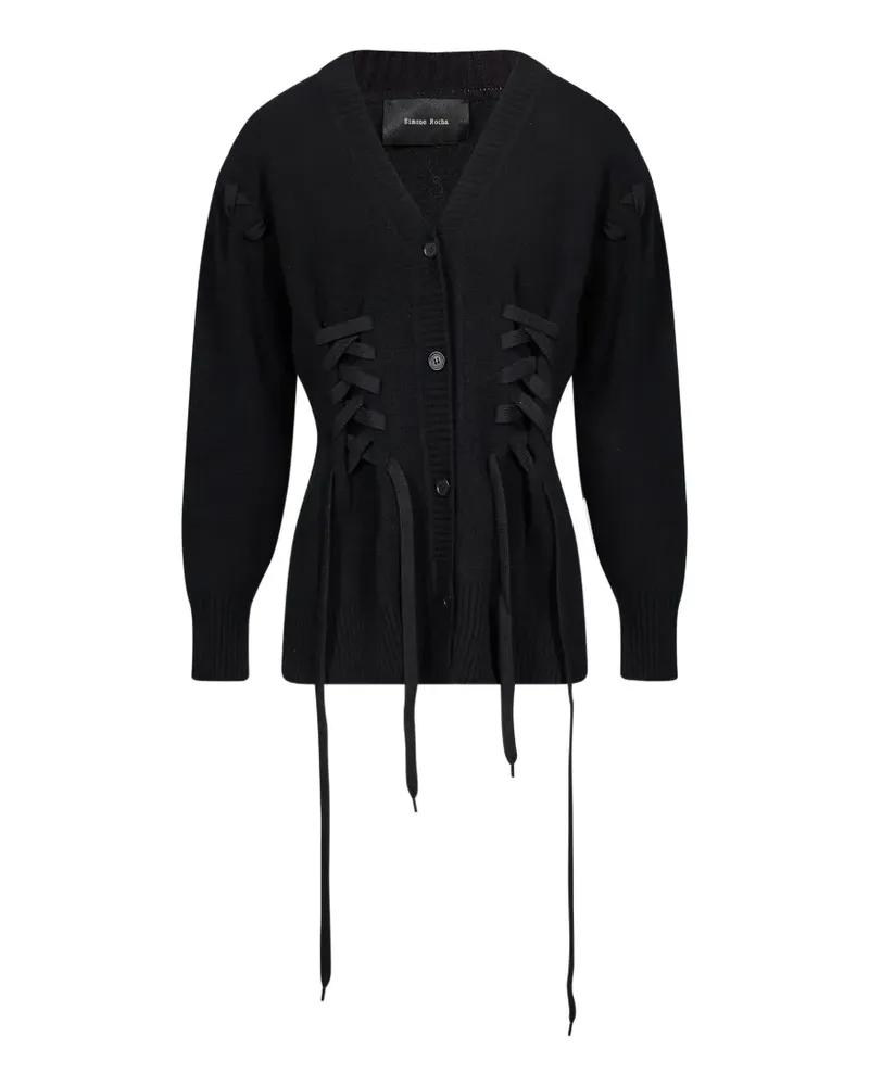 Simone Rocha Cardigan mit Schnürung - Schwarz Schwarz