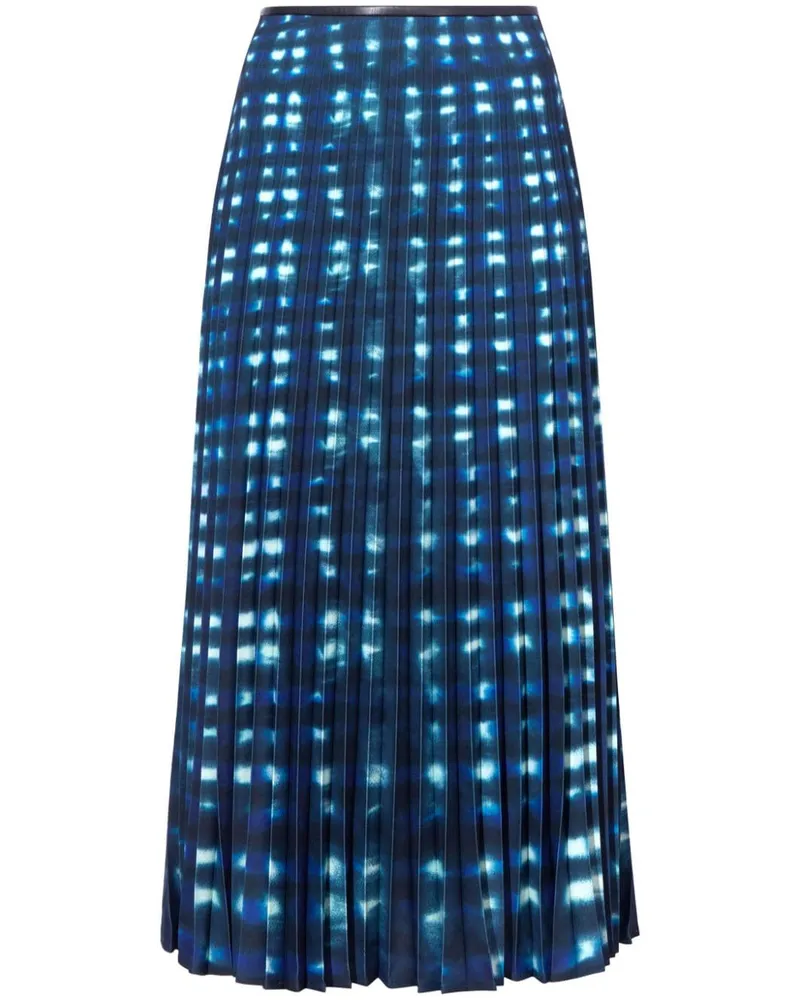 Proenza Schouler Piper Batik-Midirock mit Falten - Blau Blau
