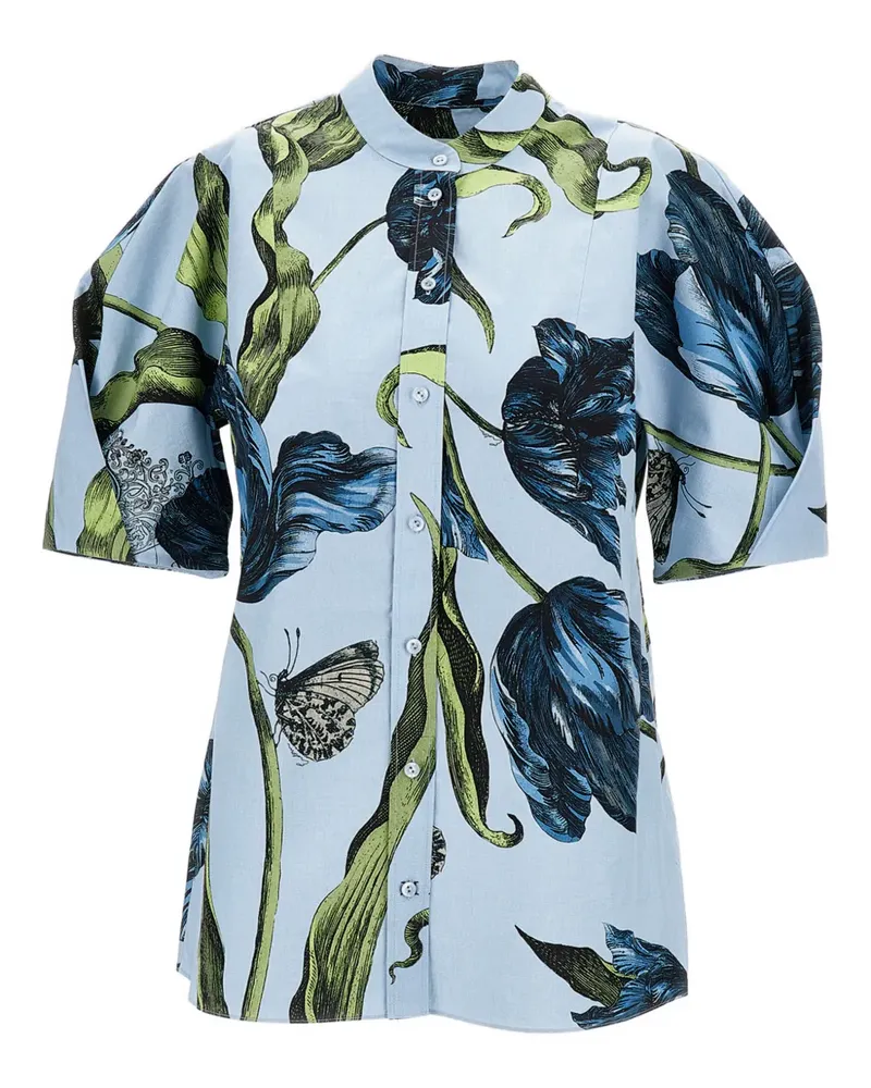 Erdem Hemd mit Tulpen-Print - Blau Blau