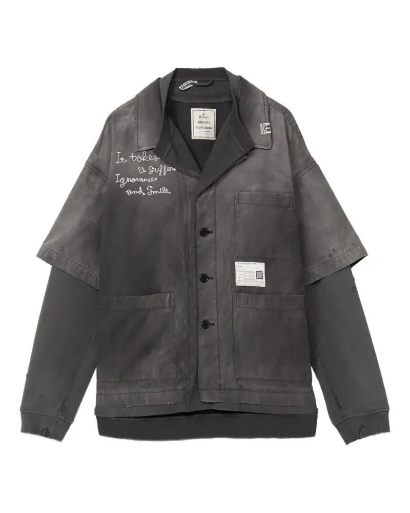 MIHARAYASUHIRO Sweatshirt im Layering-Look - Schwarz Schwarz