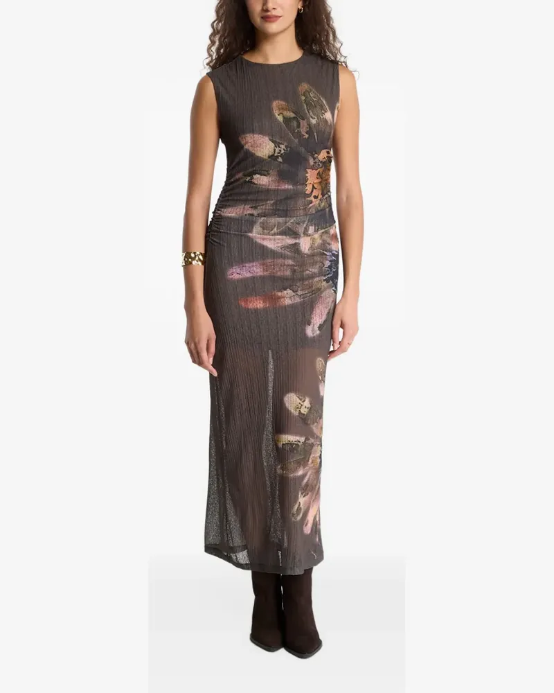 Desigual floral-print sleeveless maxi dress - Braun Braun