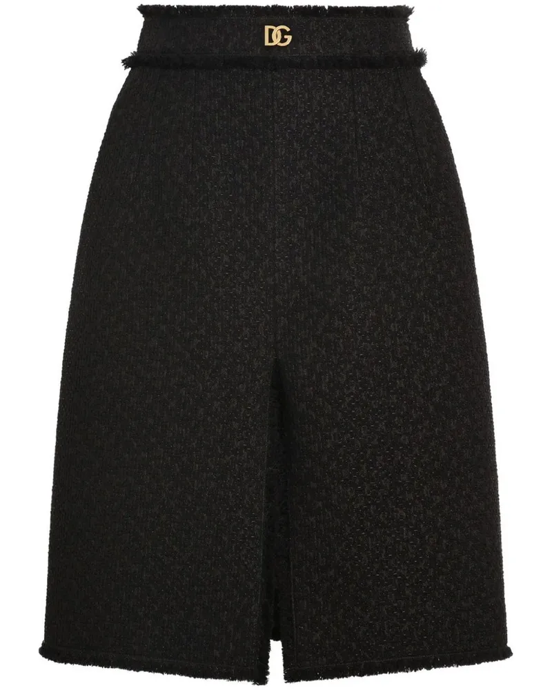 Dolce & Gabbana Midirock aus Tweed - Schwarz Schwarz