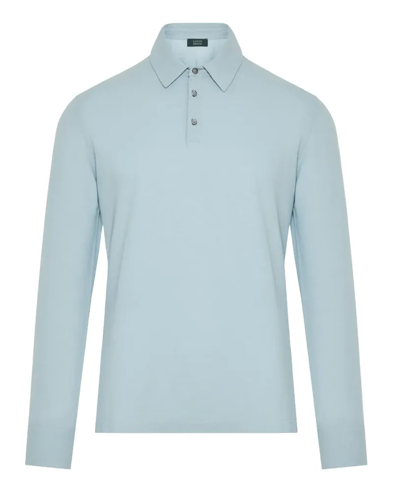 Zanone Langärmeliges Poloshirt - Blau Blau