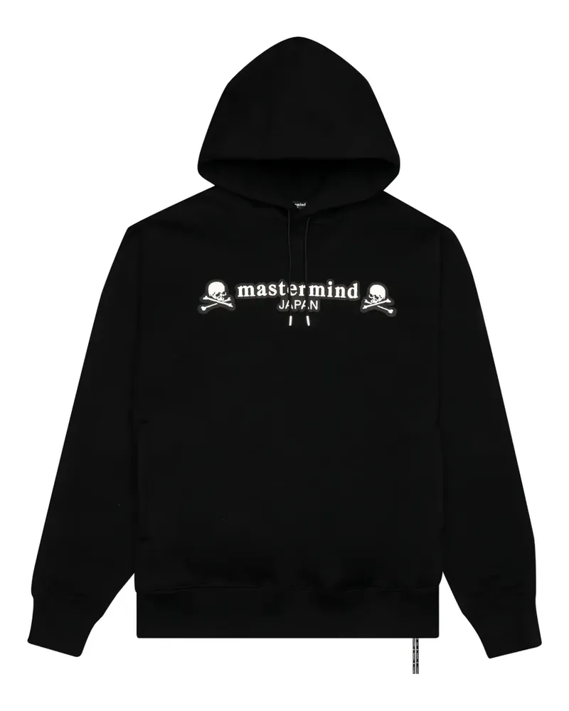 Mastermind Japan Hoodie mit Totenkopf-Applikation - Schwarz Schwarz