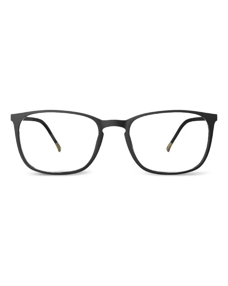 Silhouette matte-finish square-frame glasses - Schwarz Schwarz