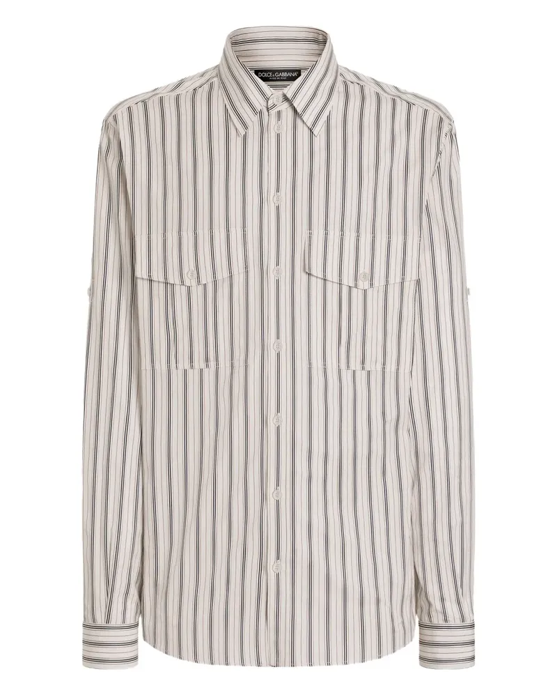 Dolce & Gabbana Hemd mit gestreifter Tasche - Nude Nude