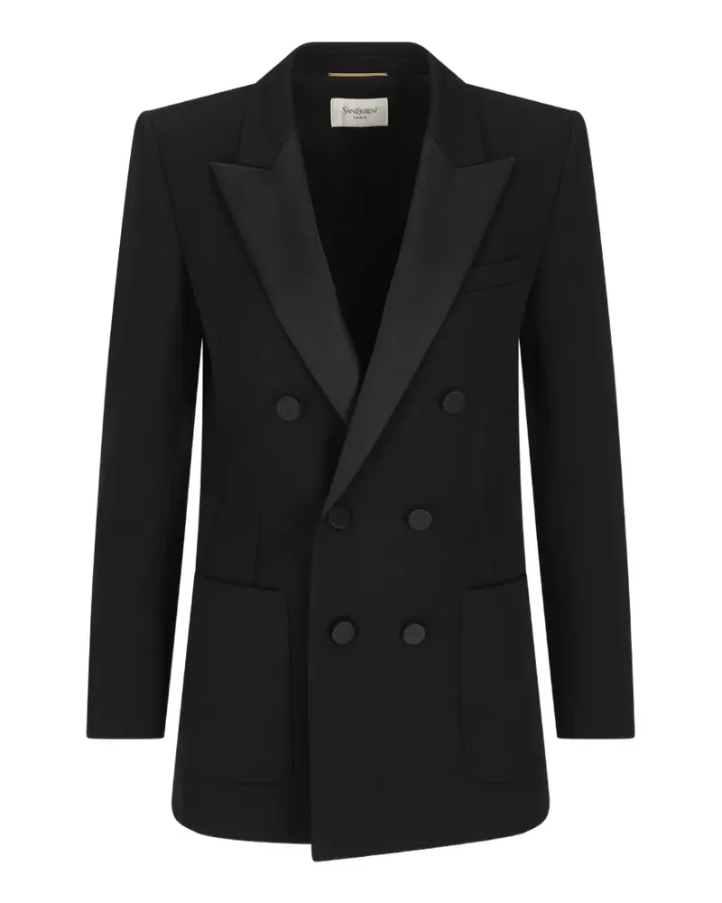 Saint Laurent double-breasted grain de poudre jacket - Schwarz Schwarz