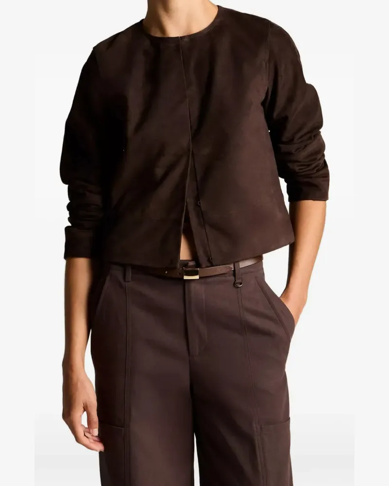 Vince Cropped-Jacke ohne Kragen - Braun Braun