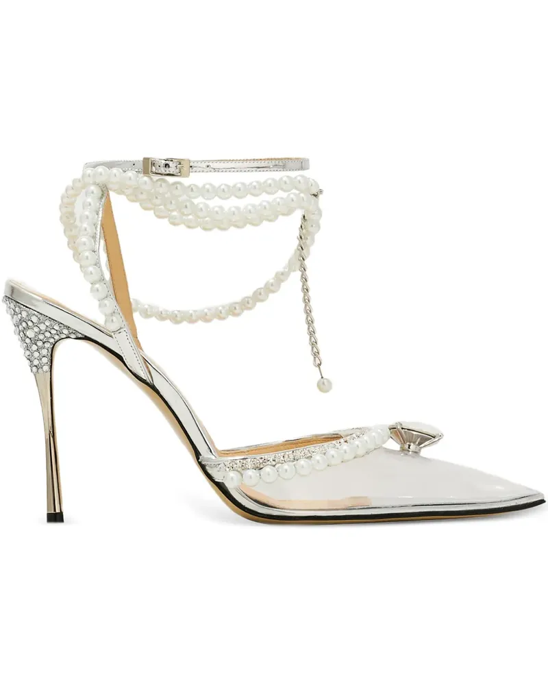 Mach & Mach Diamond of Elizabeth Pumps mit Perlenverzierung 110mm - Silber Silber