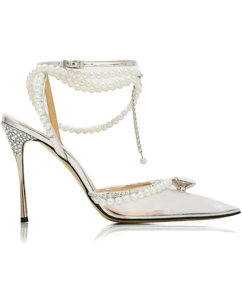 Mach & Mach 110mm Diamond of Elizabeth pearl-embellished pumps - Silber Silber