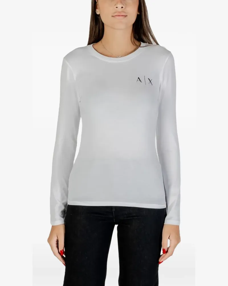 Armani Exchange long-sleeved logo-print T-shirt - Grau Grau