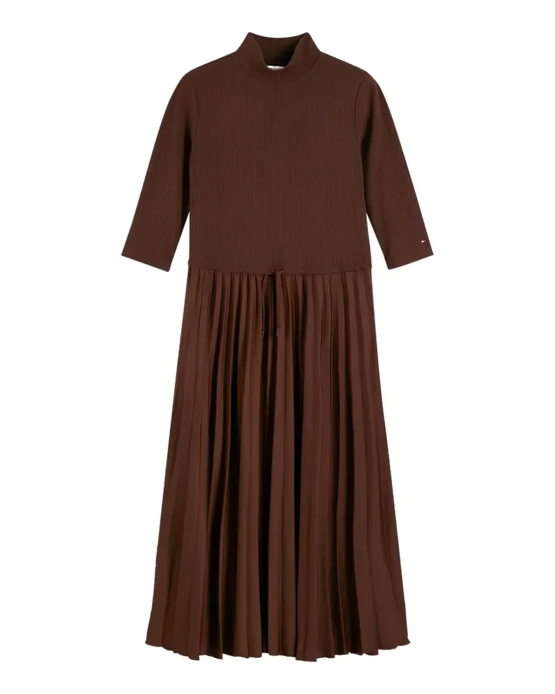 Tommy Hilfiger pleated drawstring-waist midi dress - Braun Braun