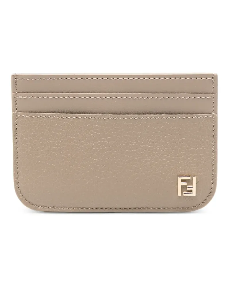 Fendi logo-plaque cardholder - Nude Nude