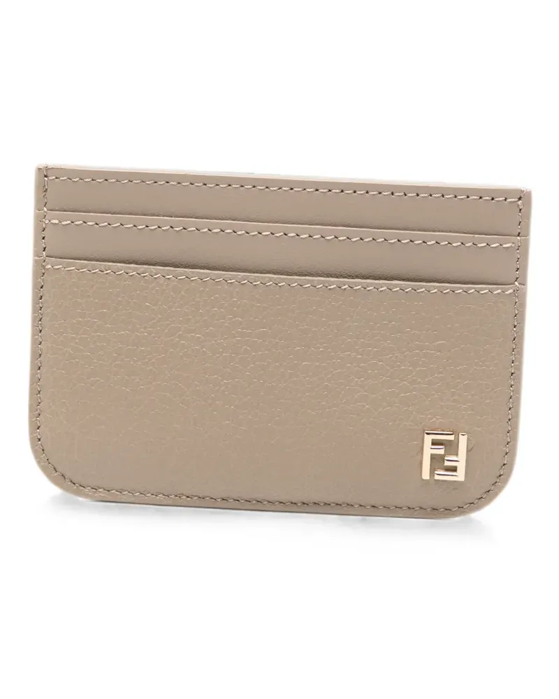 Fendi logo-plaque cardholder - Nude Nude