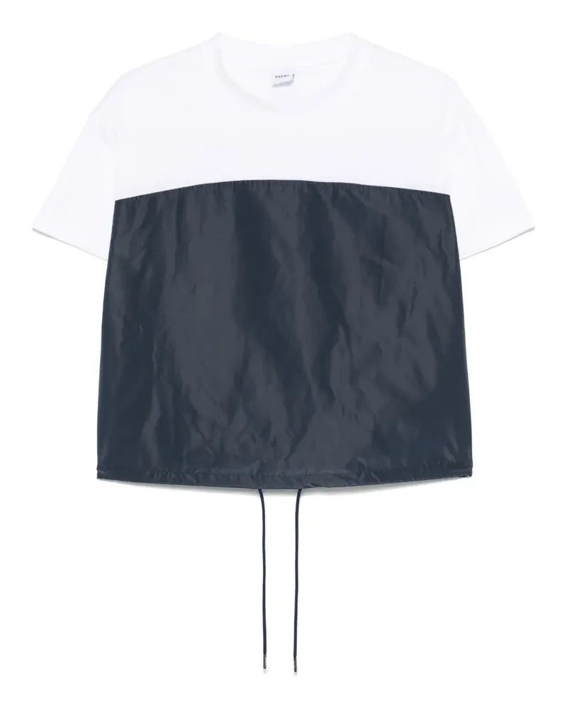 ASPESI T-Shirt in Colour-Block-Optik - Blau Blau