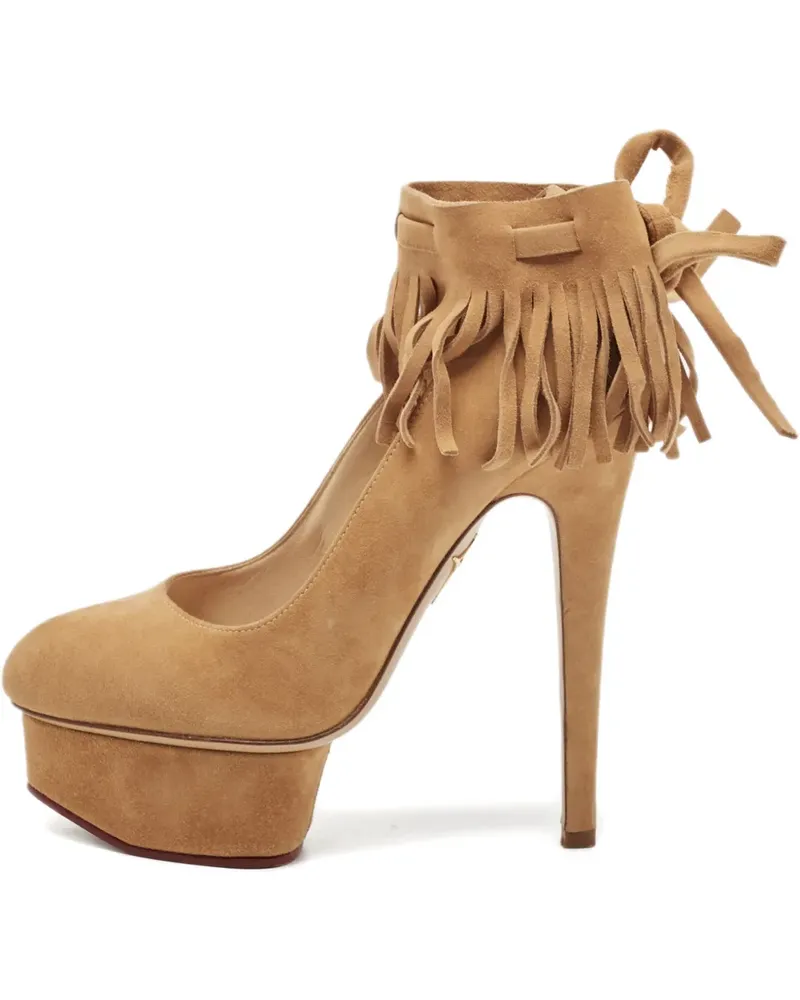 Charlotte Olympia Pumps aus Wildleder 140mm - Nude Nude