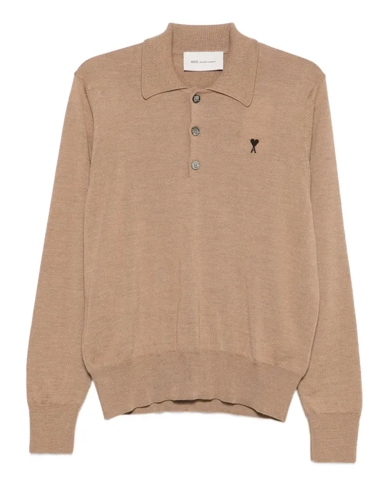 AMI Paris Ami de Coeur Poloshirt - Nude Nude