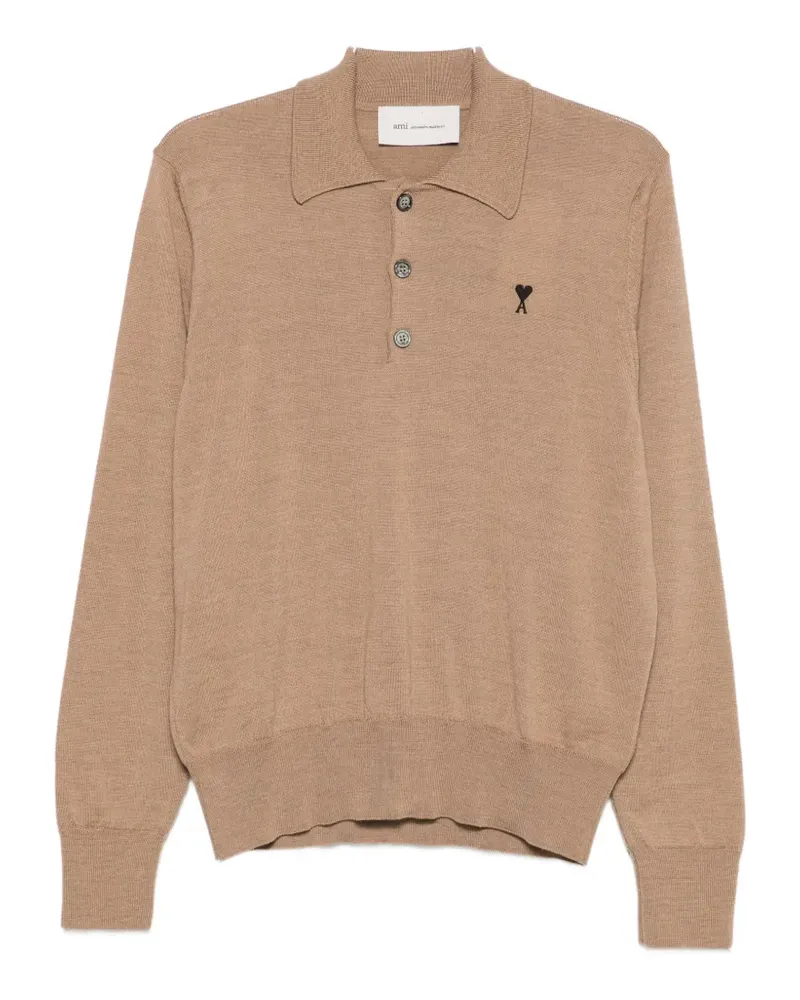 AMI Paris Ami de Coeur Poloshirt - Nude Nude