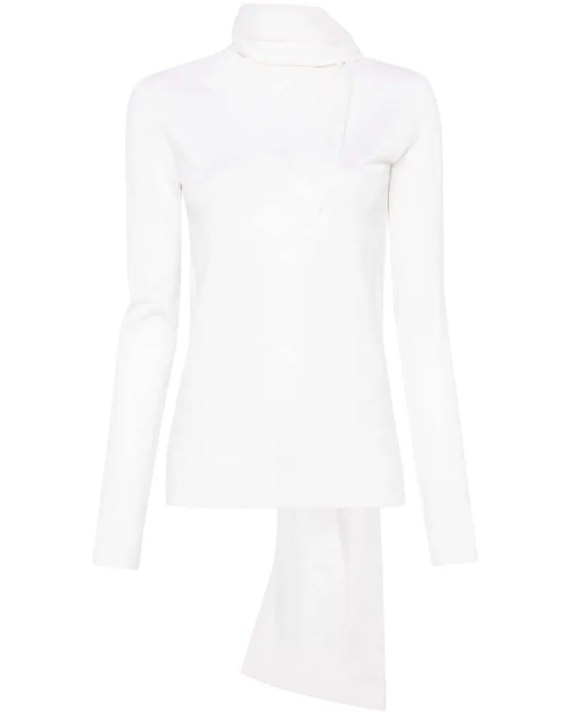 Totême Pullover mit drapiertem Schal - Weiß Weiß