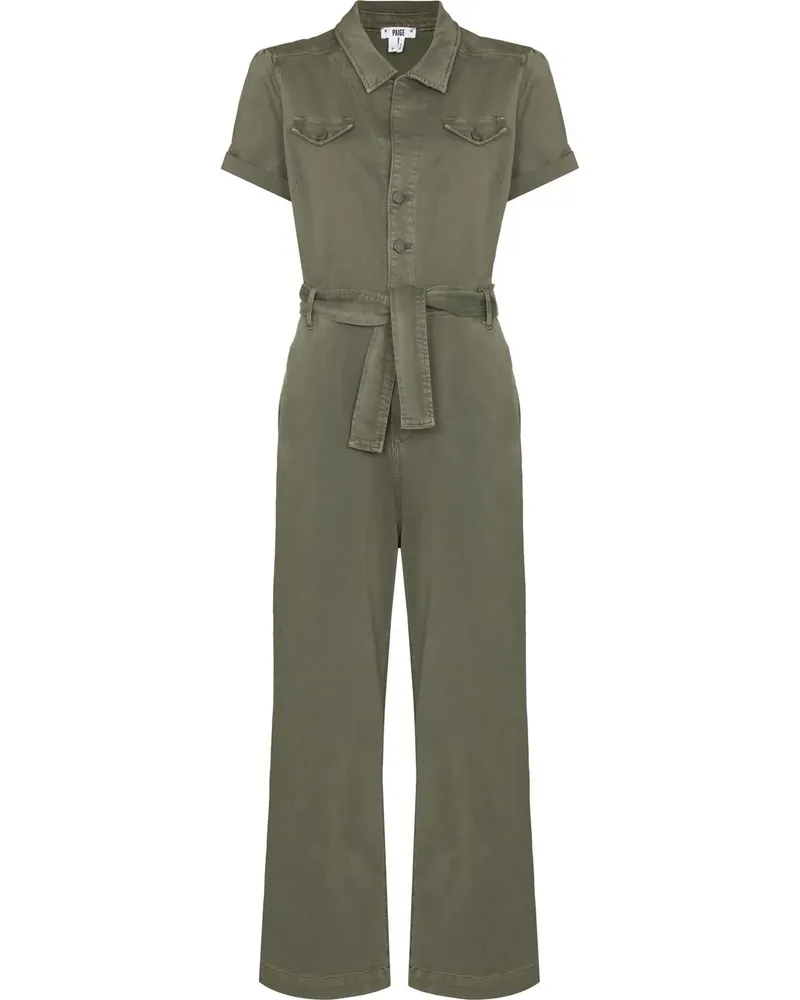 Paige Kurzärmeliger Jumpsuit - Grün Grün