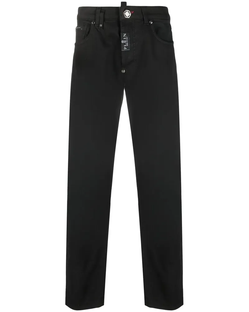 Philipp Plein Tief sitzende Straight-Leg-Jeans - Schwarz Schwarz