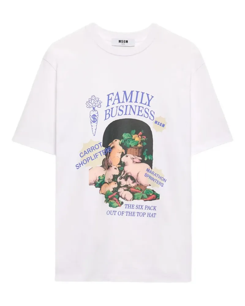 MSGM T-Shirt mit grafischem Print - Weiß Weiß