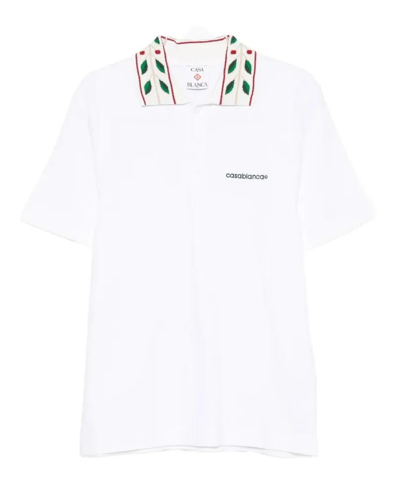 Casablanca Paris logo-embroidered polo shirt - Weiß Weiß