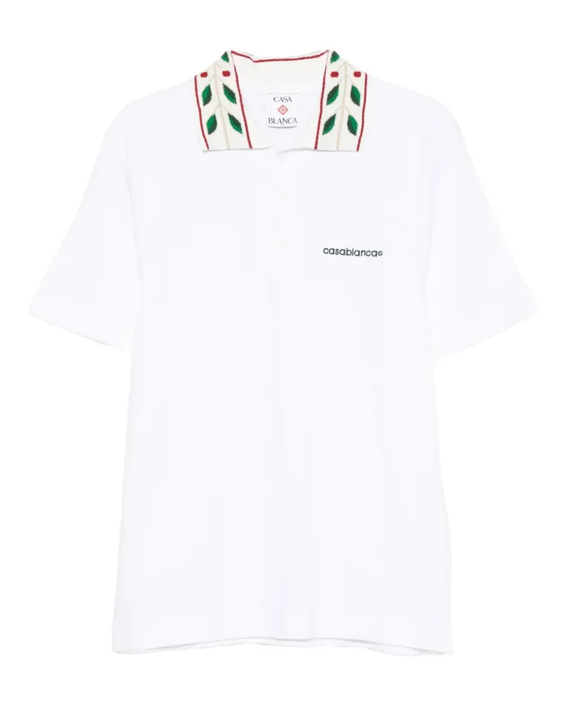 Casablanca Paris logo-embroidered polo shirt - Weiß Weiß