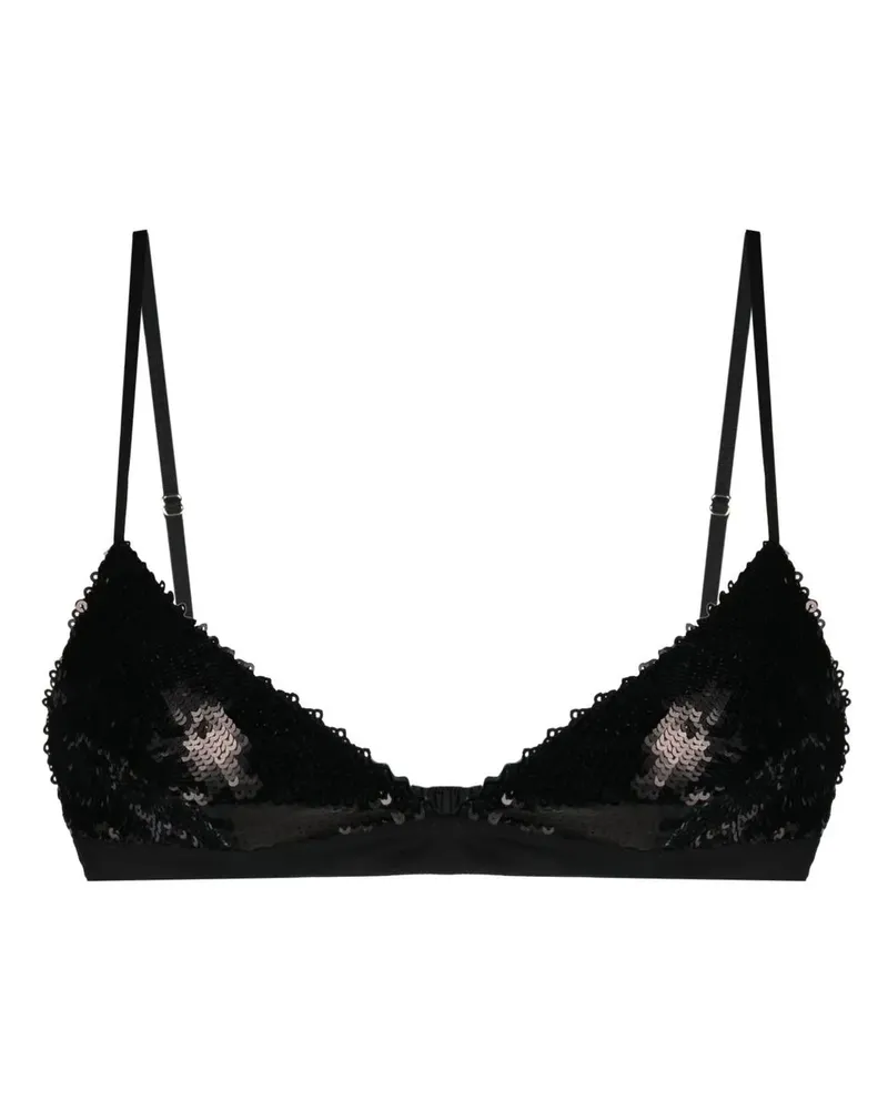 KHAITE Triangel-BH mit Pailletten - Schwarz Schwarz